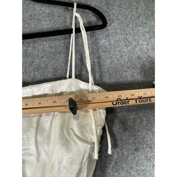 Zara Blouse Women Medium White Tie Shoulder Cropped Satin Coquette Feminine - Picture 5 of 8